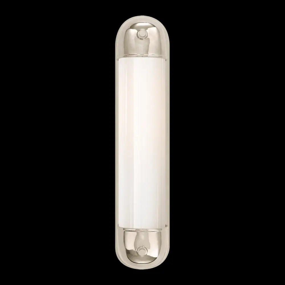 Selecta Tall Sconce - Polished Nickel White Glass
