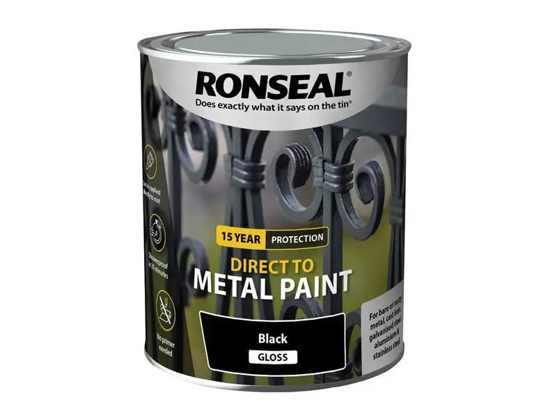 Direct to Alloy Paint Black Gloss 750ml