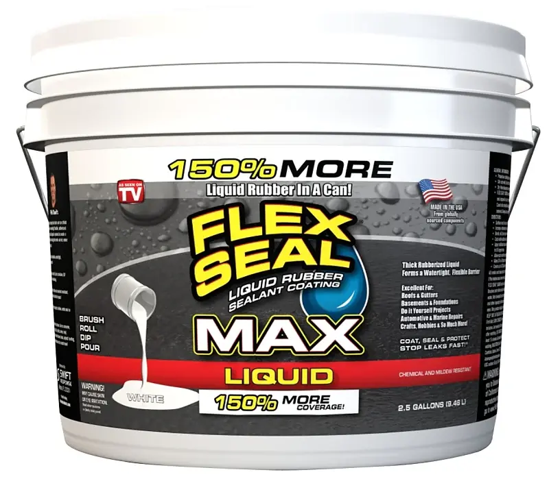 Flex Seal LFSMAXWHT02 Rubberized Coating, Ivory, 2.5 gal, Can