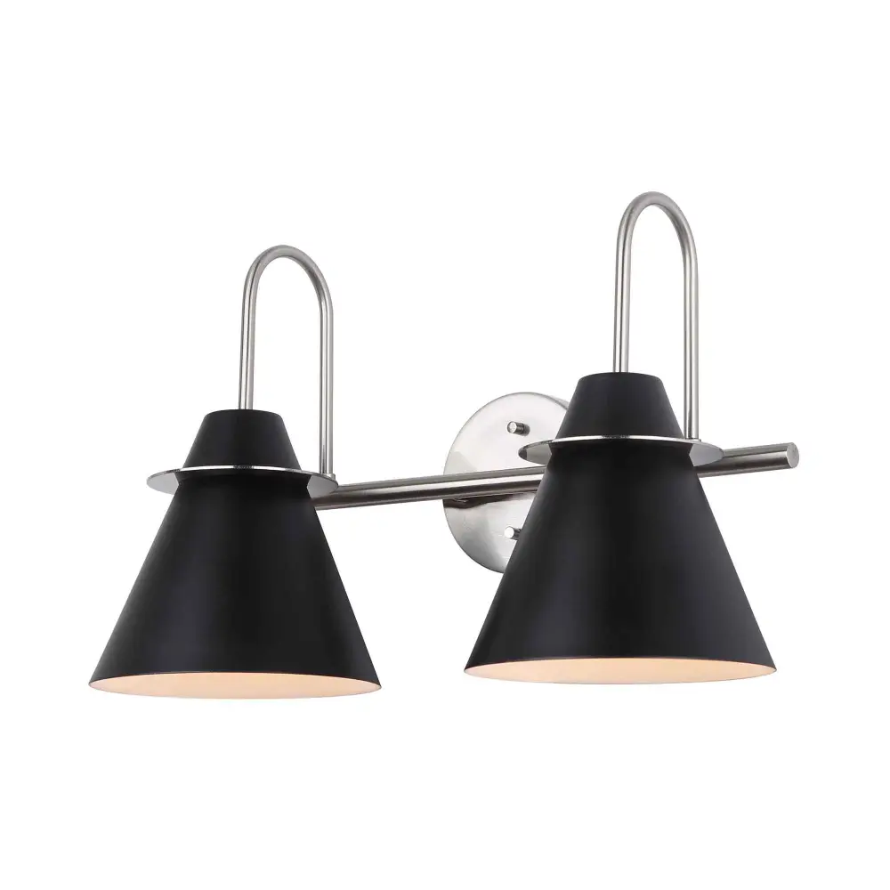 Talia 2-Light Indoor Wall Light, Black and Brushed Nickel