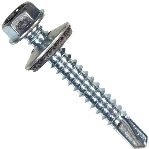 HILLMAN 1/4 Inch - #14 x 1-1/2 Inch Washer Head Self-Drilling Sheet Metal Drywall Screw, 100 pieces, 561056