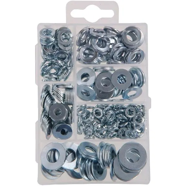 HILLMAN Premium Steel Flat Lock & Washer Assortment, 277 pieces, 130208
