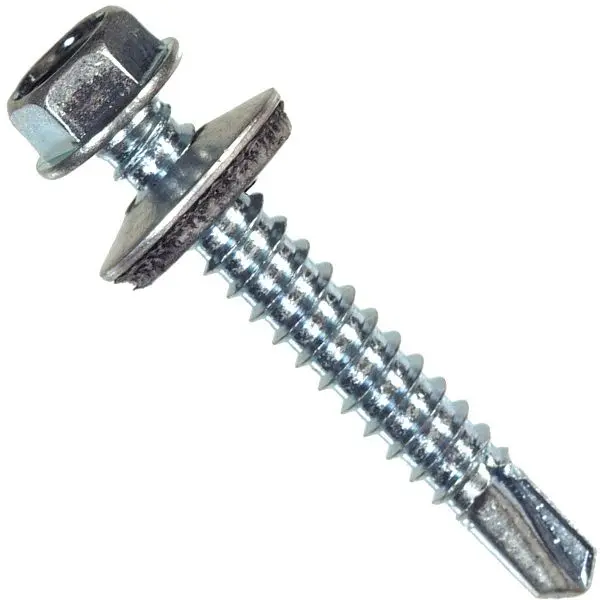 HILLMAN Professional-Grade #12 - 14 x 1-1/2 Inch Washer Head Self-Drilling Sheet Metal Screw, 100 pieces, 561042