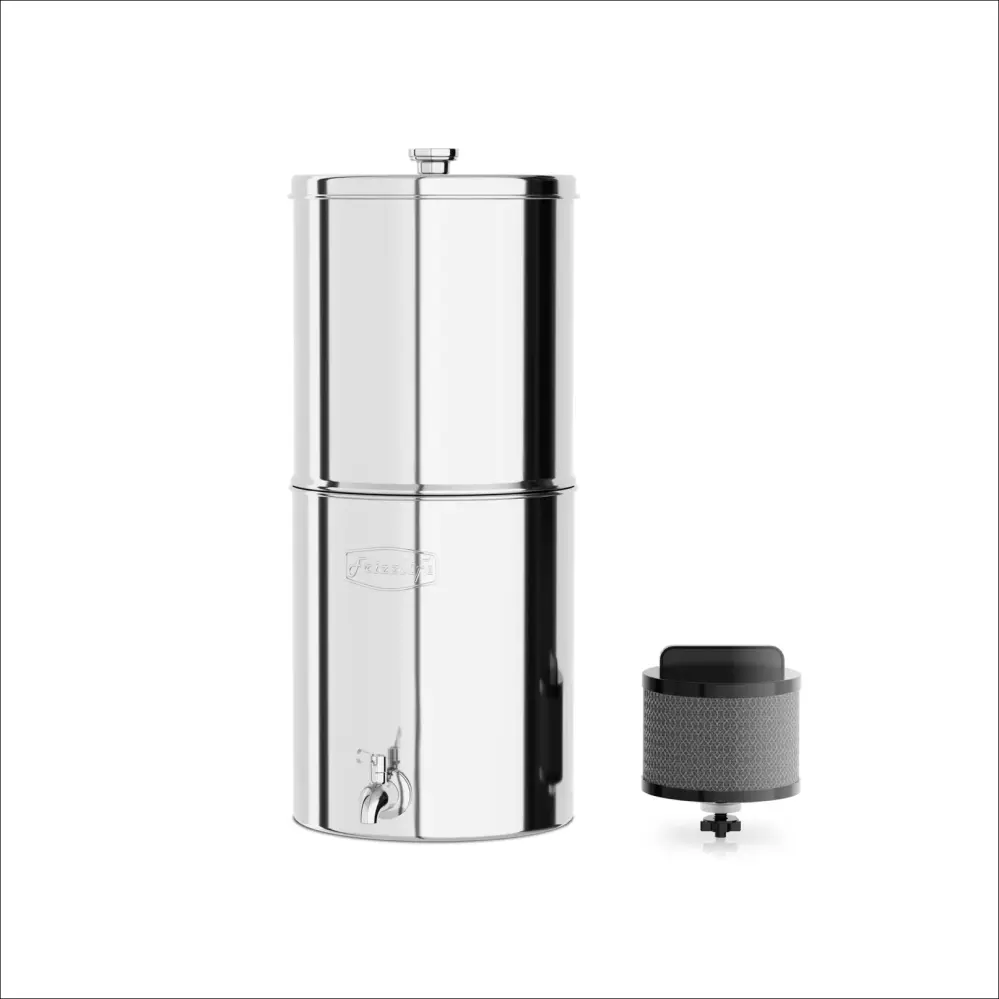 Frizzlife G210 Gravity-Fed Water Filter System, NSF Certified Element Reduces 99.9% Chlorine, Bad Taste & Odor, 10+ Impuri...