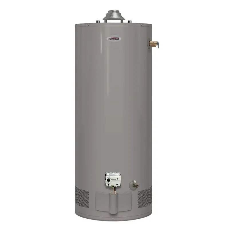 Richmond Essential Series 6G40S-34F3 Gas Water Heater, Authentic Gas, 40 gal Tank, 65 gph, 34000 Btu/hr BTU