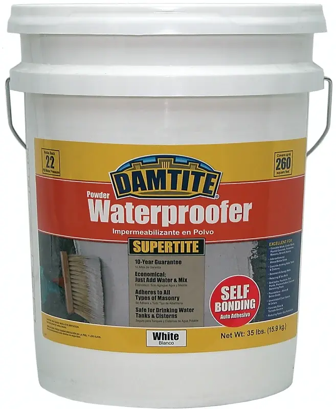Damtite 01351 Powder Waterproofer, Ivory, Powder, 35 lb Pail
