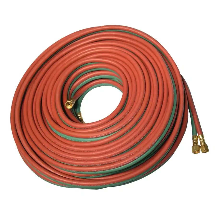 Best Welds Grade T Twin-Line Welding Hose, 1/4 , 50 ft, BB Fittings, Fuel Gases and Oxygen