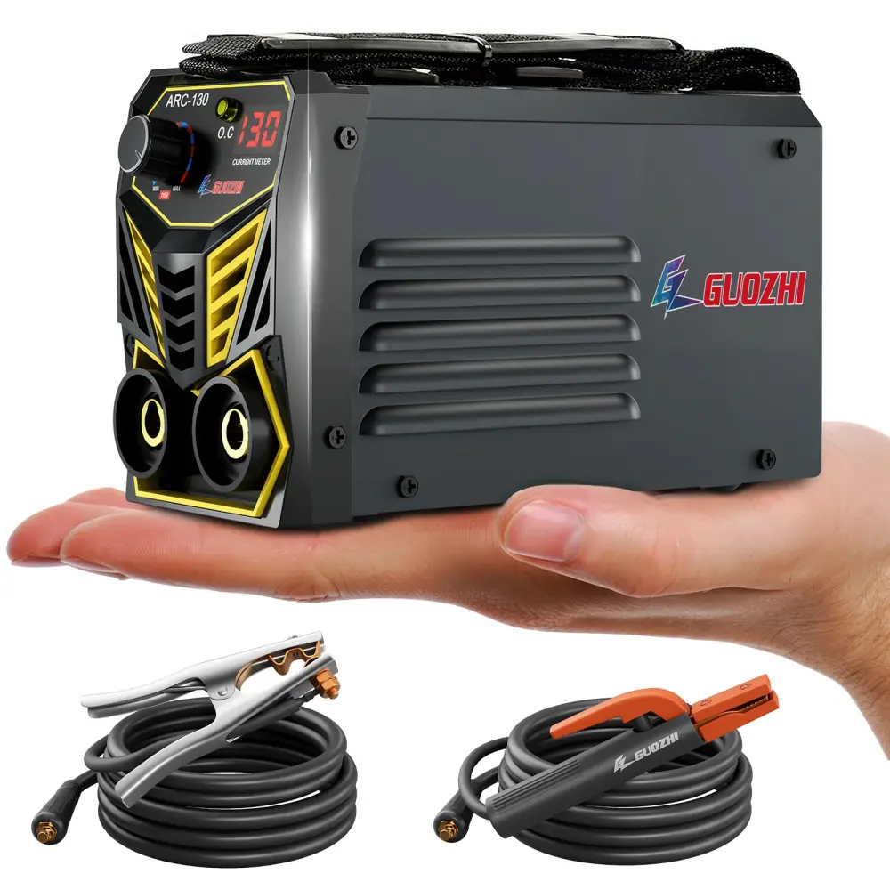 GZ GUOZHI 110V 130A Small Mini Stick Welder , Mobile ARC MMA Welding Machine Shoulder Strap (3.5LB)