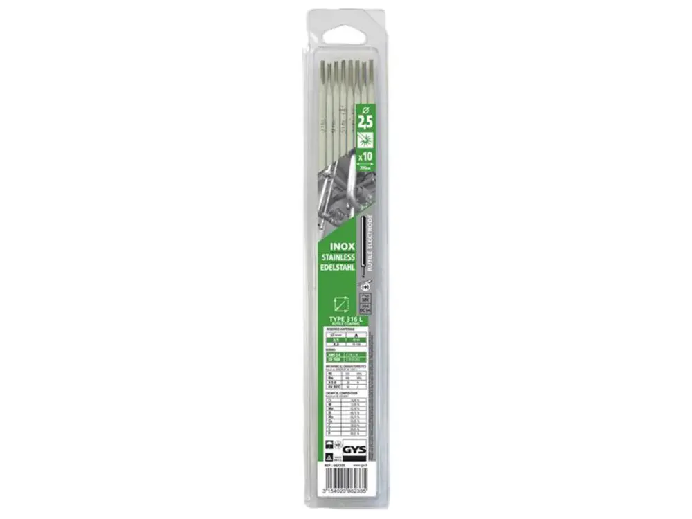 Gys Welding Stainless Metal Electrodes 316L 2.5mm (Pack 10)
