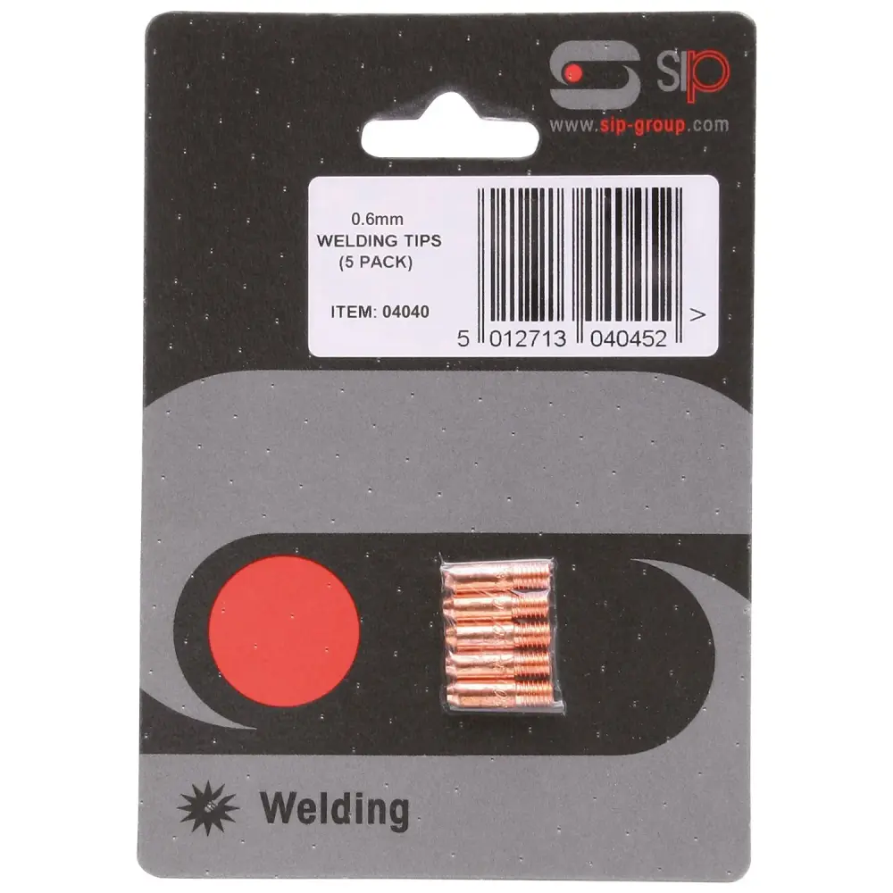 SIP 5x 0.6mm M5 MIG Welding Tip Pack - 04040