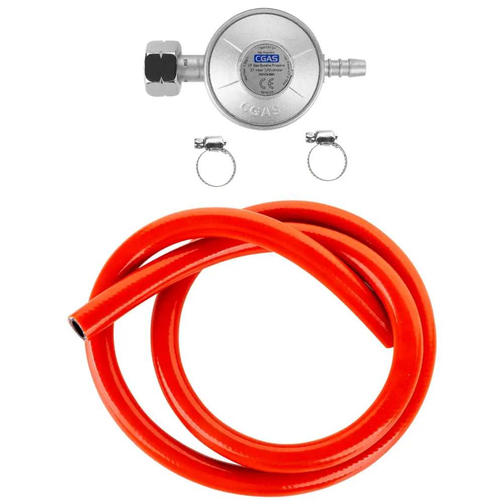 Teesa TSA0094 BBQ Gas Regulator Reducer (Reducer + Hose + Bands)