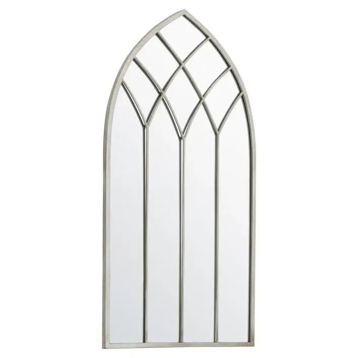 Tilt-Latch Roebuck Arched Window Pane Mirror - Cream