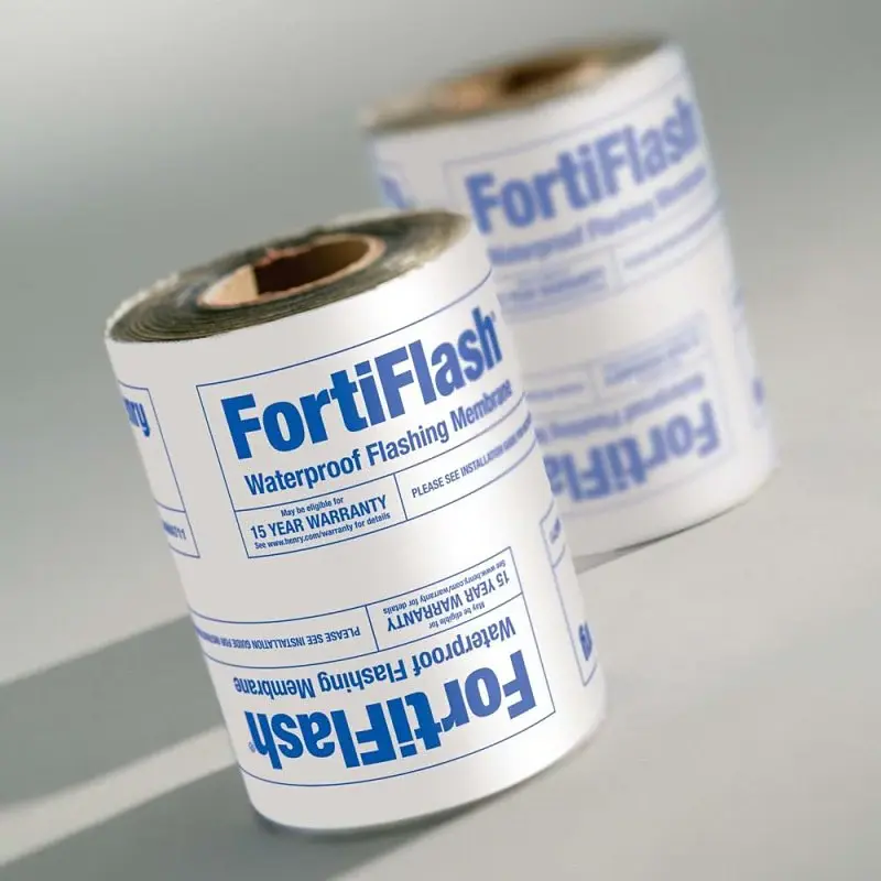Henry FortiFlash HE010FFR976 Window Wrap and Flashing Tape, 75 ft L, 12 W, Rubberized Asphalt, Jet-black