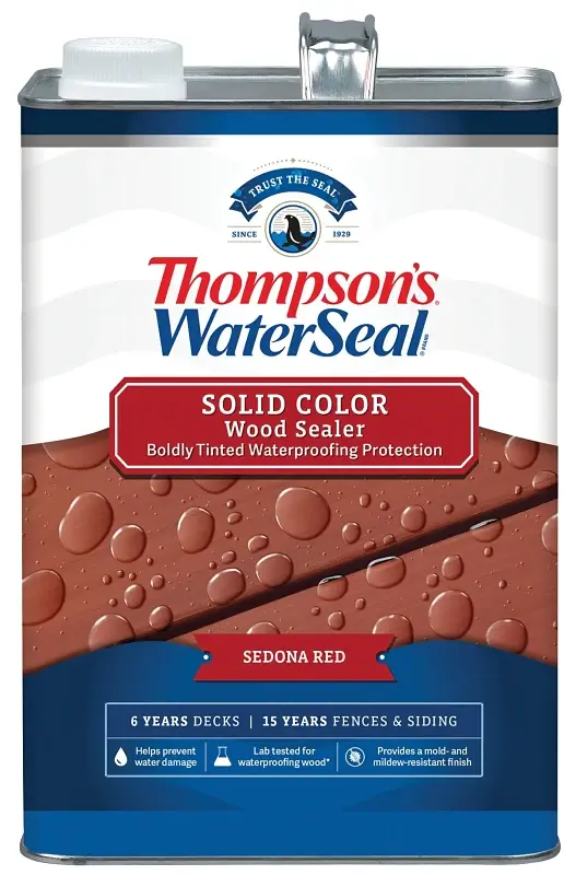 Thompson's WaterSeal TH.093201-16 Wood Sealer, Sturdy, Liquid, Sedona Red, 1 gal