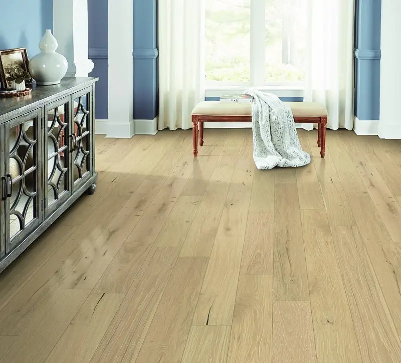 Healthier Choice Flooring HCE707A02 Flooring Plank, 1-1/2 to 6 ft L, 6-1/2 W, Micro Bevel Edge, Pearl Oak, Sand Ridge