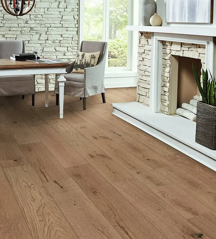 Healthier Choice Flooring HCE707A05 Flooring Plank, 1-1/2 to 6 ft L, 6-1/2 W, Micro Bevel Edge, Pearl Oak, North Pier