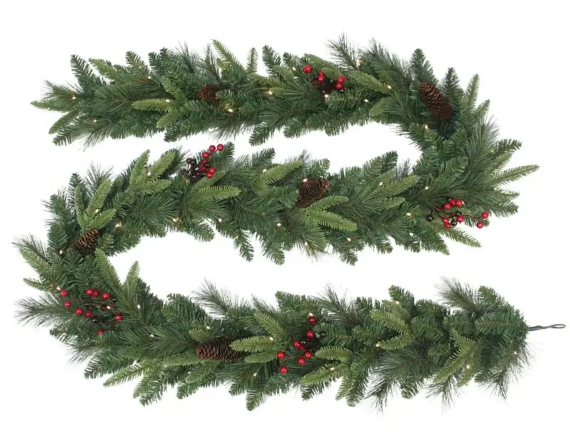 Puleo Asia Limited 333-4463-G9 Pre-Lit Pacific Fir Garland, 240 Tips, B/O, 9 ft