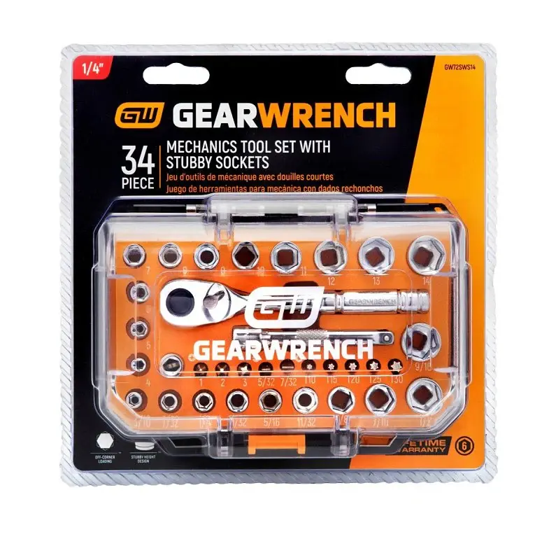 GearWrench GW72SWS14 Mechanics Tool Adjust, 34-Piece, Chrome
