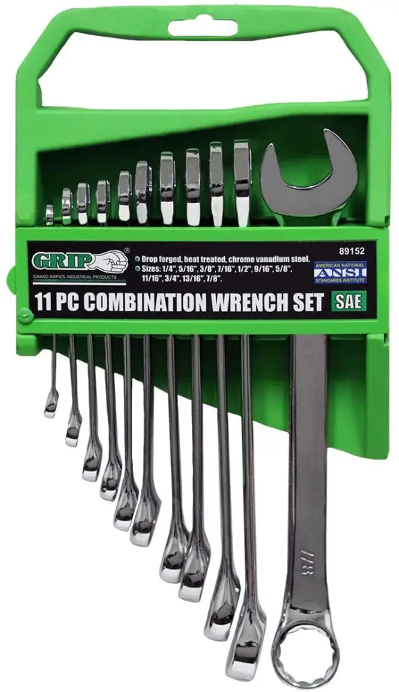 Heavy Duty Grip 11pc Combination Wrench SAE Adjust