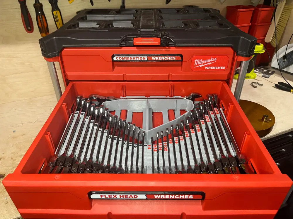 Packout Drawer Inserts Milwaukee Flex Head Ratcheting Combination Wrench Sets (FHW-S D and FHW-M D) Storage Pouch