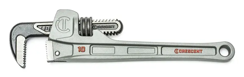 Crescent CAPW10S Pipe Wrench, 0 to 1.9 Jaw, 10 L, Slim Jaw, Aluminium, Powder-Coated